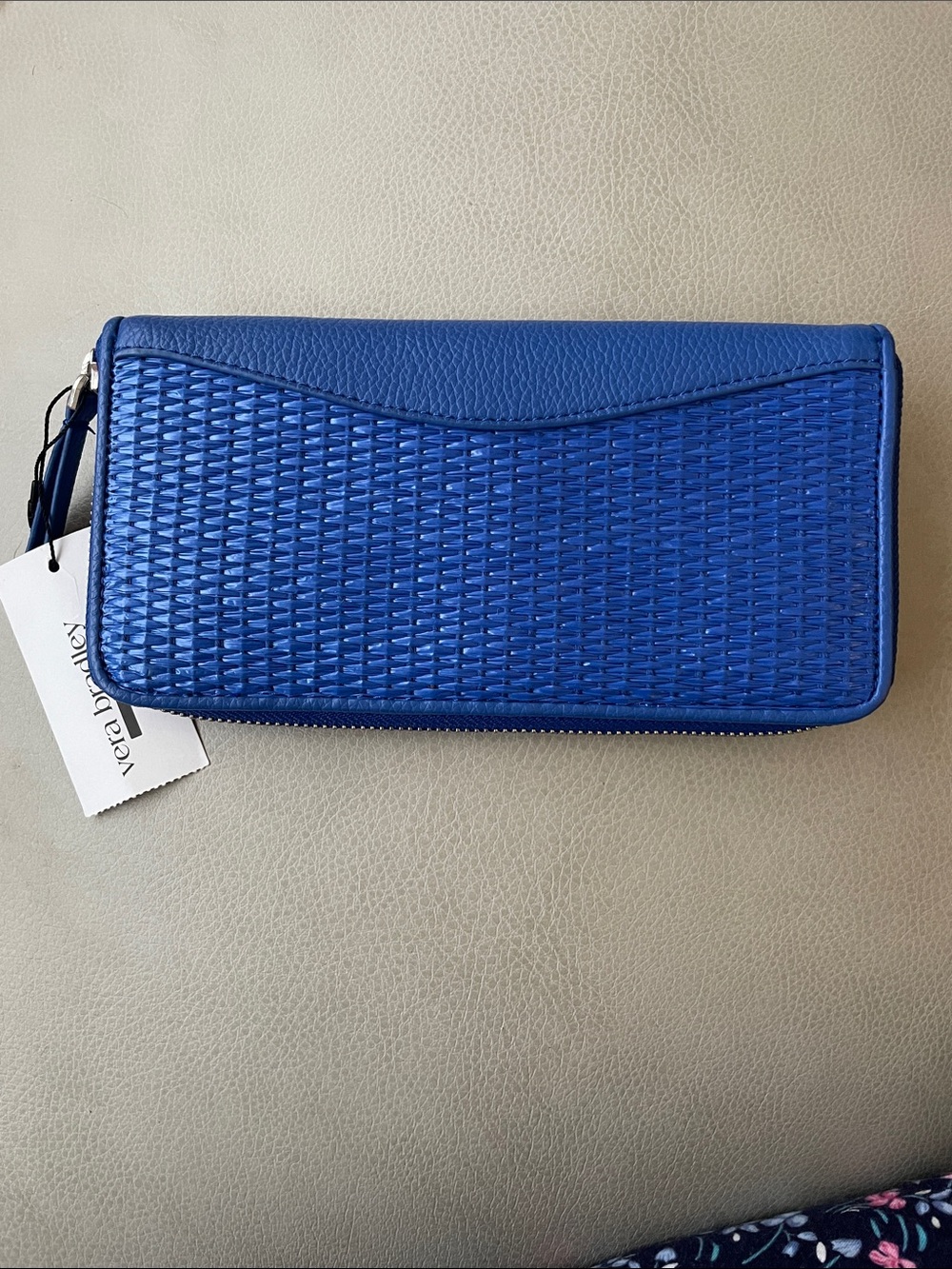 Vera Bradley Royal Blue Woven Zip Wallet